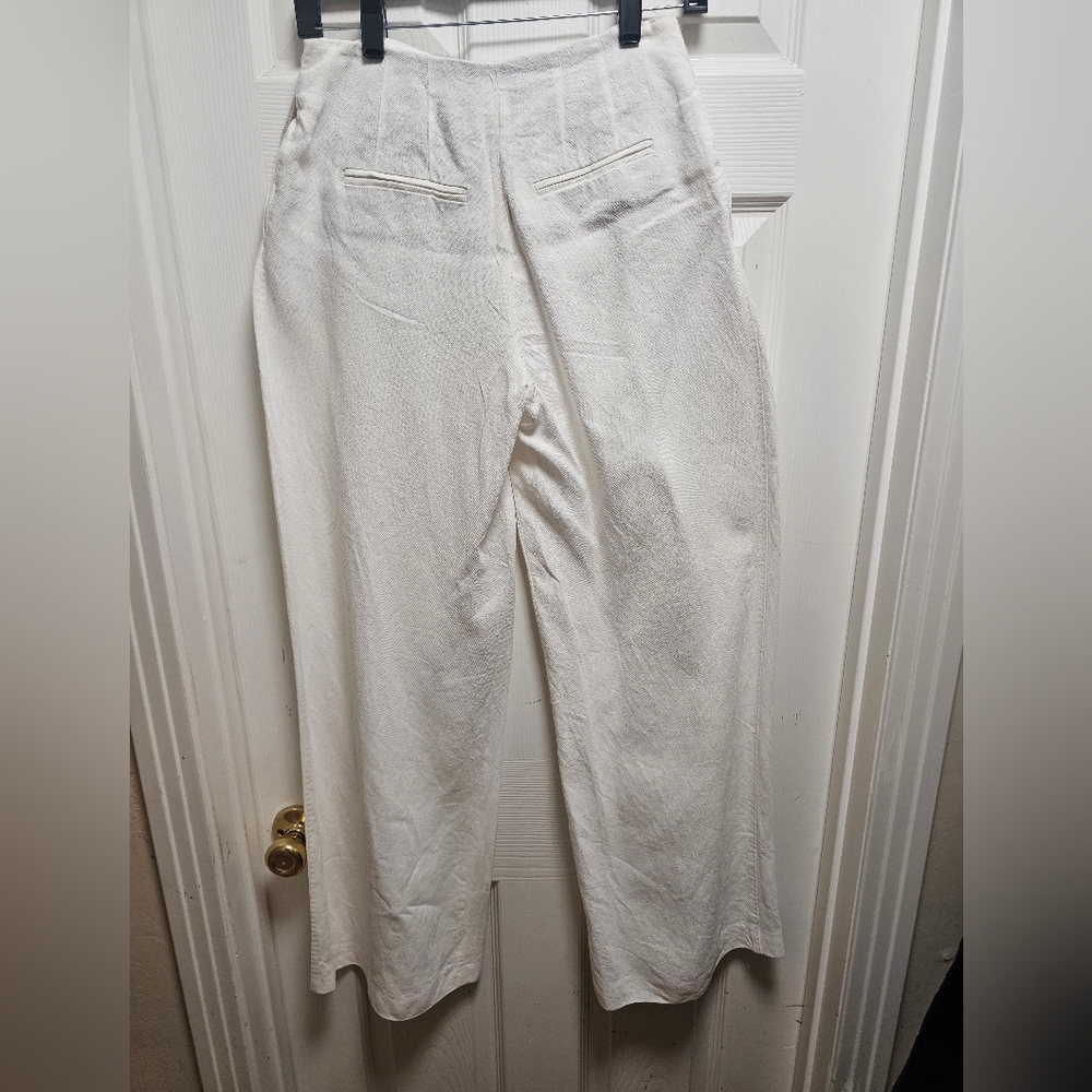 Zara Linen Pants XS Beige – NWT, Lightweight, Side Pockets Higt Weist - Picture 8 of 15